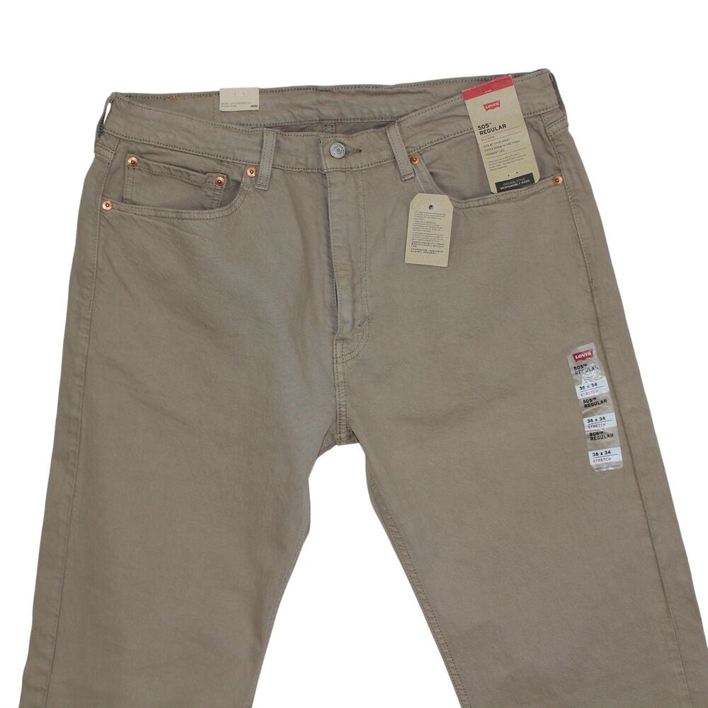 Levi's 505 36x34 New Tan Canvas Regular Fit Workwear Men's Denim Jeans - Picture 4 of 9